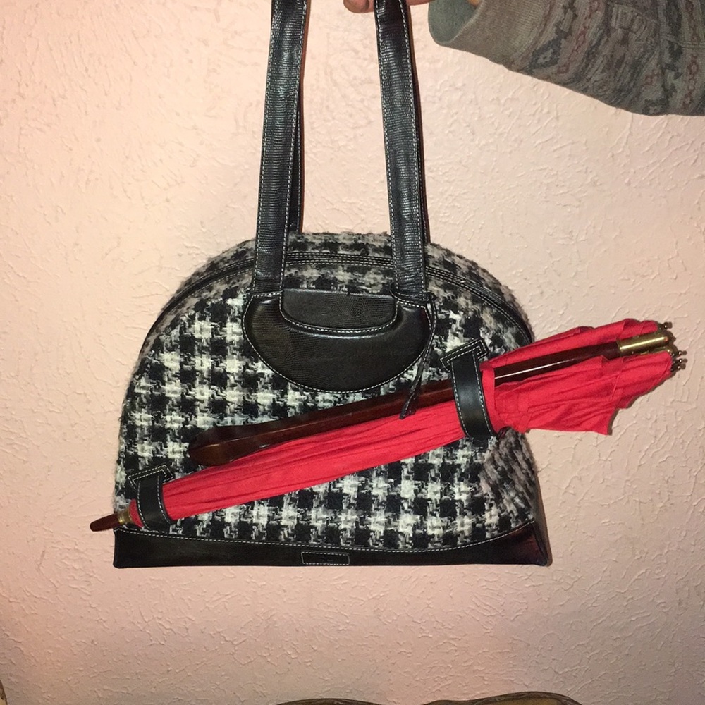 Deborah Lewis handbag with umbrella and wallet